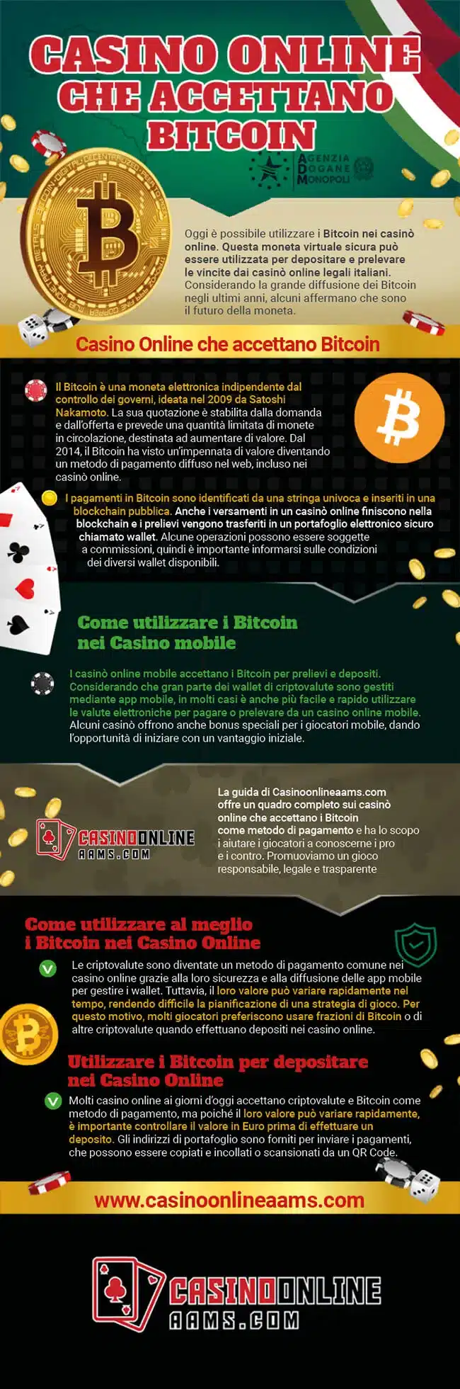 Infografica sui Casino Online che accettano Bitcoin